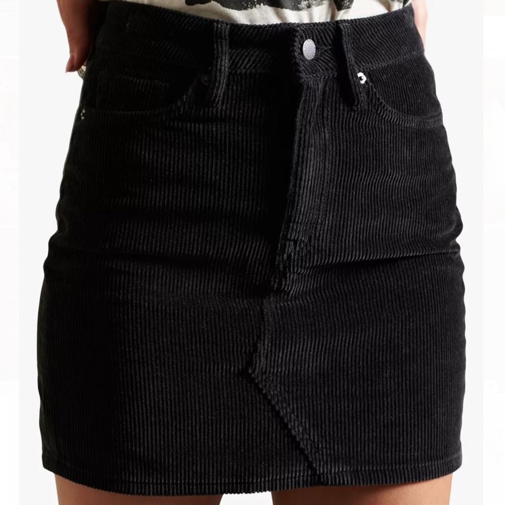 Urban Outfitters black corduroy mini skirt